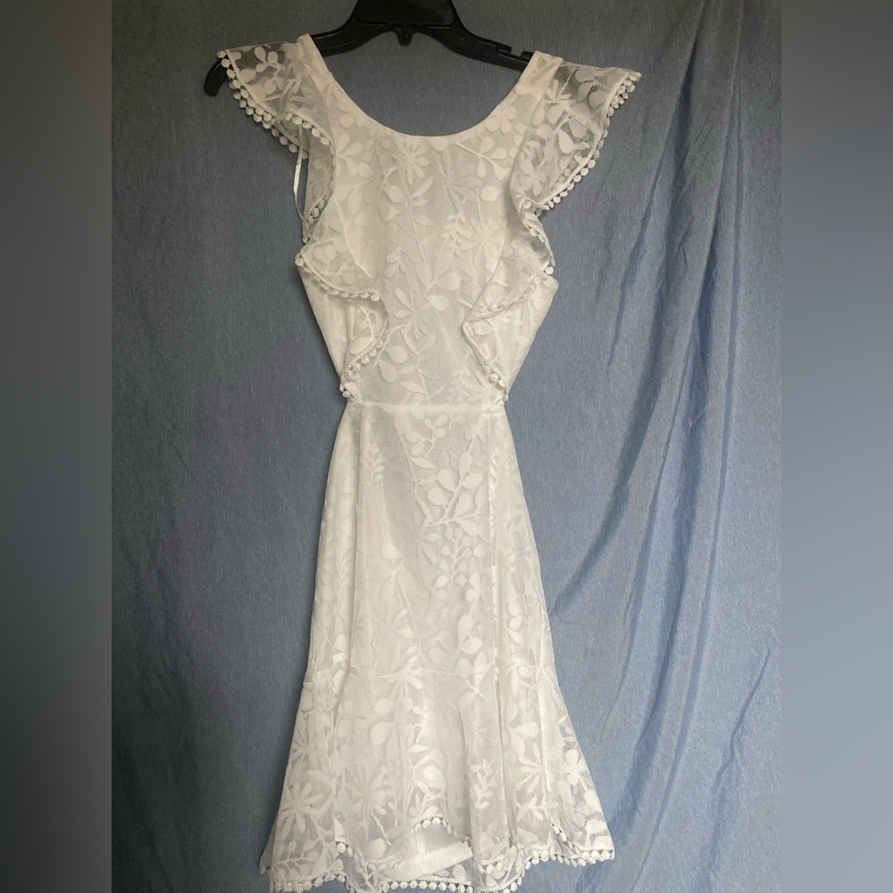 NWT Hello Molly White Ruffles Mini Dress XS